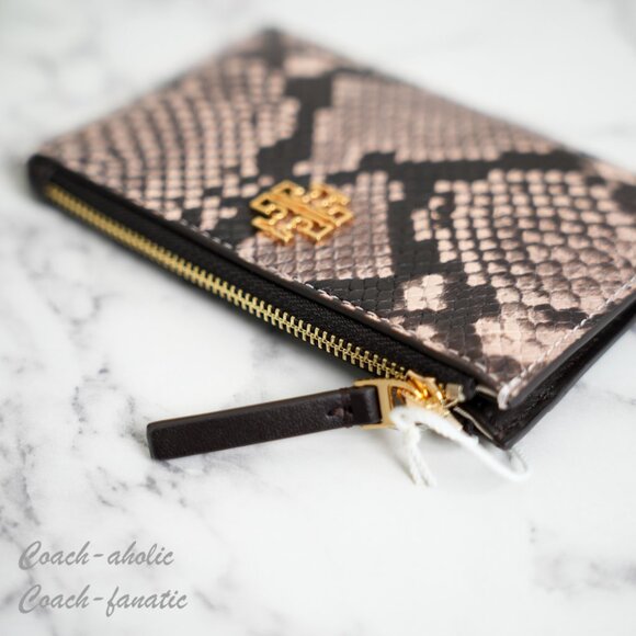 NWT Tory Burch Britten Snake Embossed Mini Satchel Crossbody & Zip Card Case SET - Picture 12 of 14